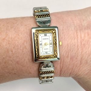 GENEVA Gold + Silver Tone Western Vintage Link Watch